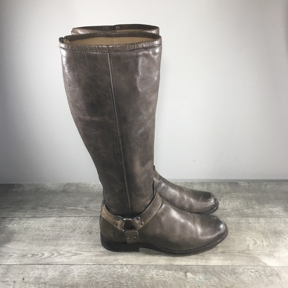 Frye #76849 Phillip Riding Mid Calf Campus Distressed Leather Women’s Boots 10